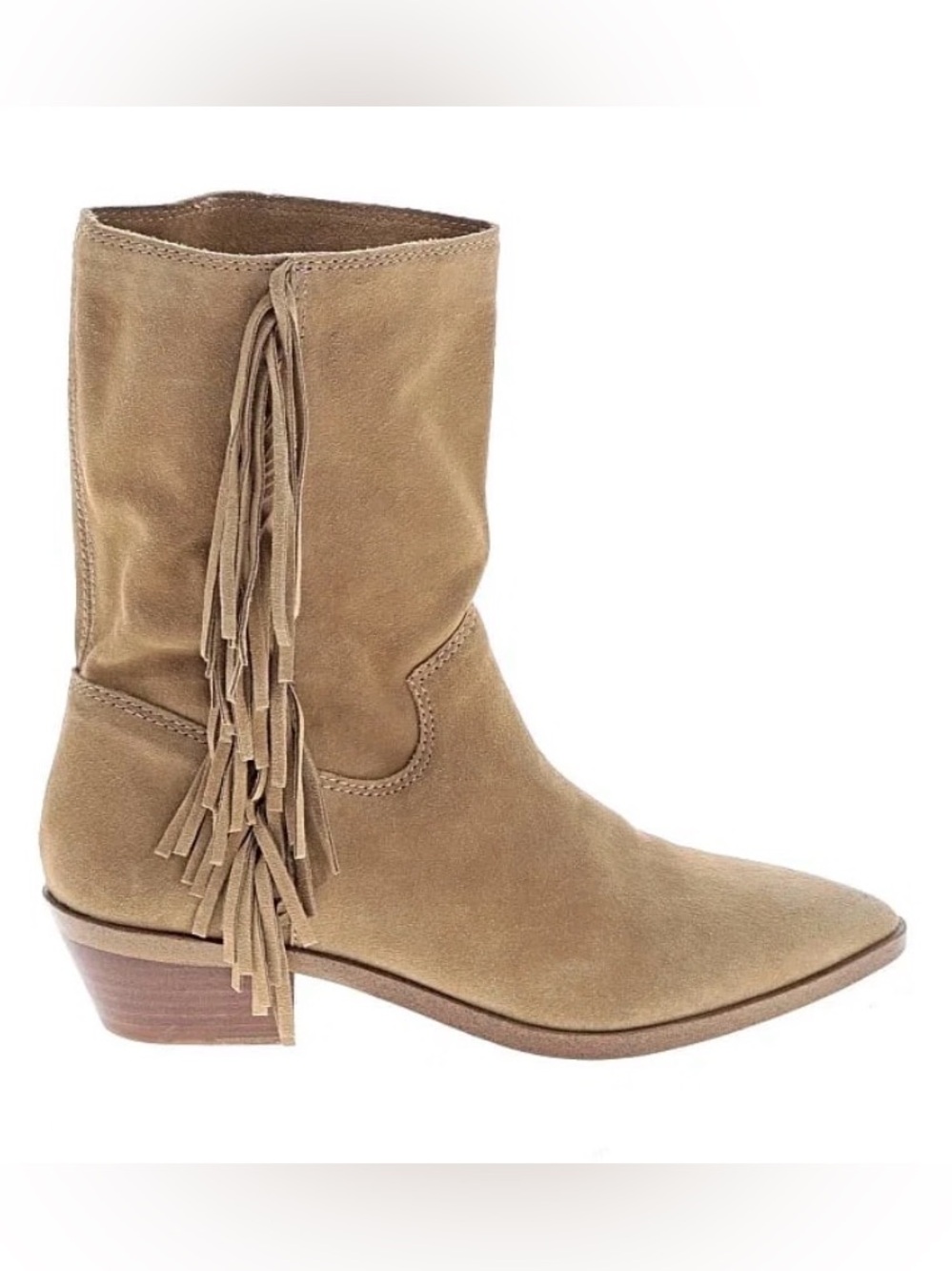Rebecca Minkoff Tan Suede Fringe Ankle Boots